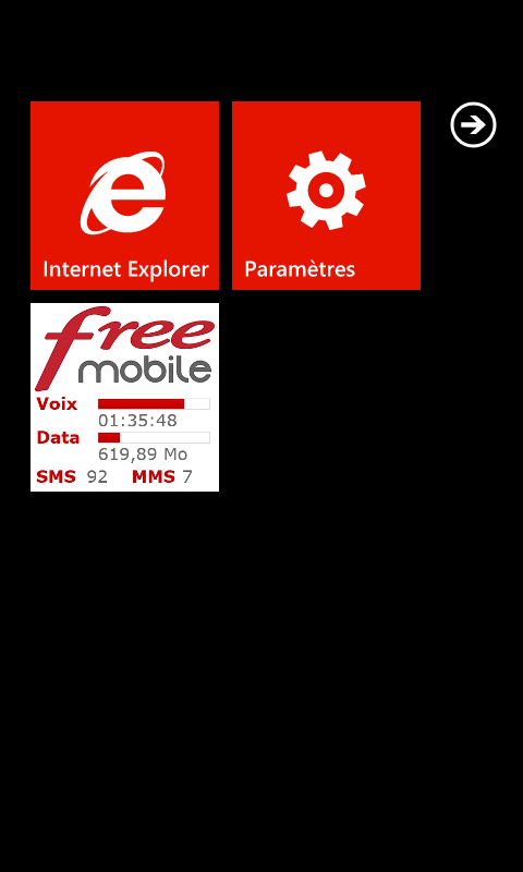 Mon compte Free Mobile - Tuile dynamique