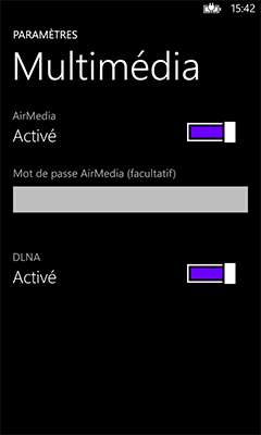 Application Ma Freebox pour Windows Phone