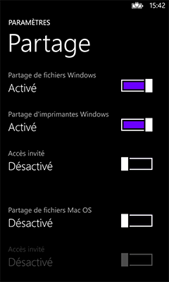 Application Ma Freebox pour Windows Phone