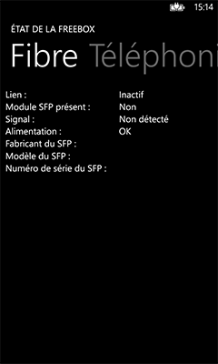 Application Ma Freebox pour Windows Phone