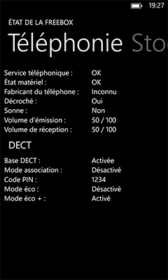 Application Ma Freebox pour Windows Phone